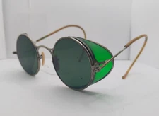 Vintage Pioneer Ful Vue Welding Goggles w/ Bausch and Lomb green lense Steampunk