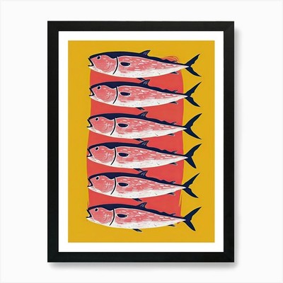 A Stream Of Fish Fish Poster Kunst Pr gerahmt Wandbild Poster Leinwanddruck Bild