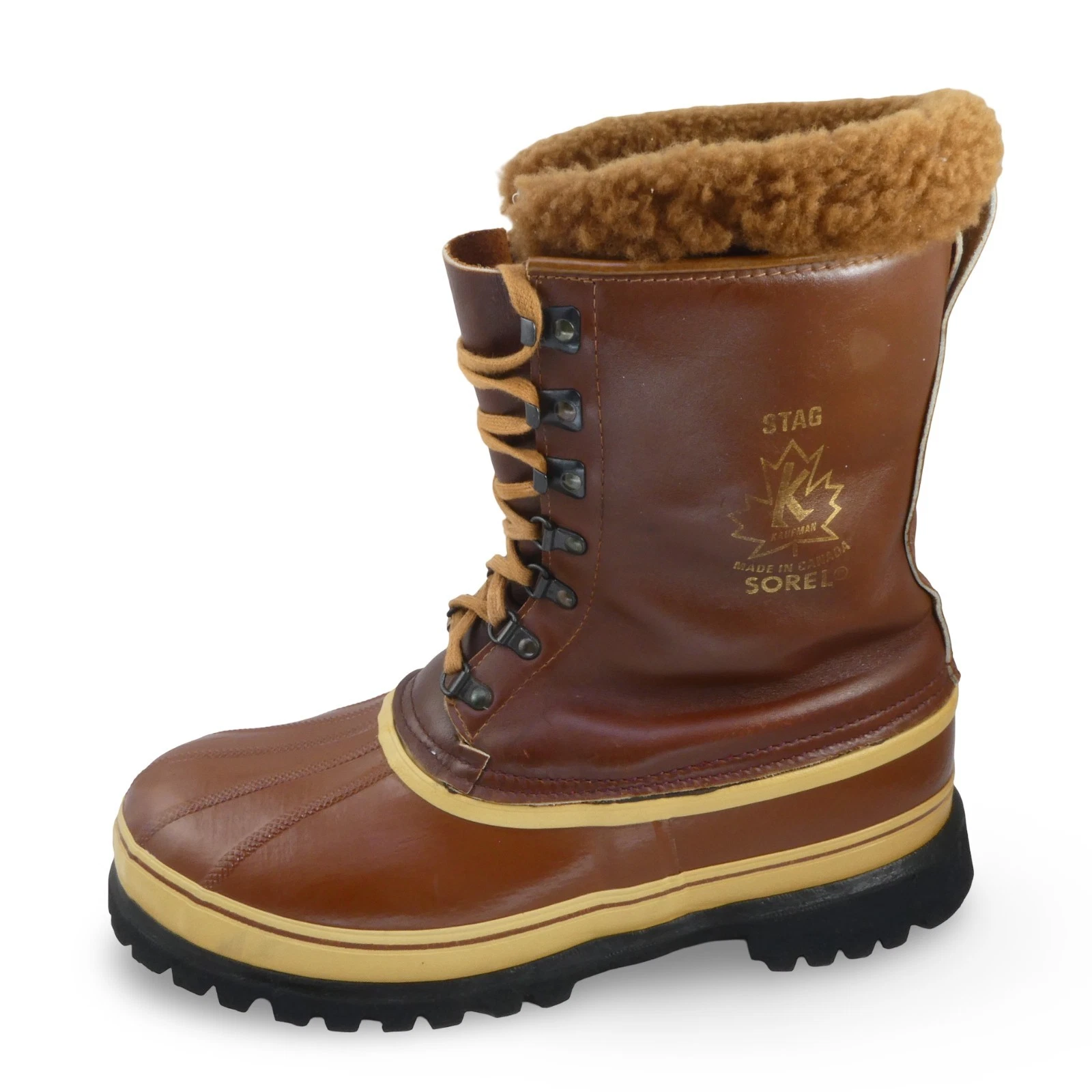 Sorel Men's US 13 Kaufman STAG Winter Snow Boots Leather Wool Inserts Canada
Opens in a new window o