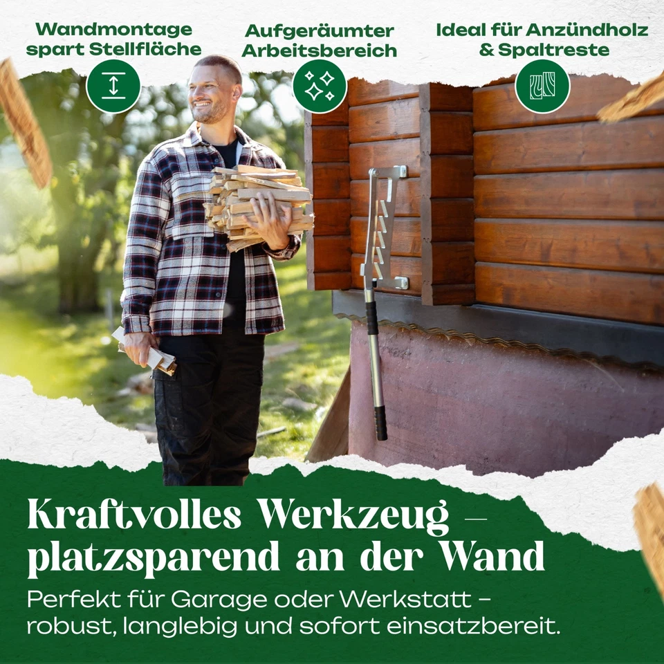 FORSTIX Spaccalegna Manuale [Montaggio a Parete] Spaccalegna Meccanico Coltello Truciolare - Immagine 4 di 4