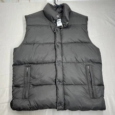 Old Navy Puffer Vest Men Snap Zip Front Zip Pockets Size Medium  Brown Thick NWT