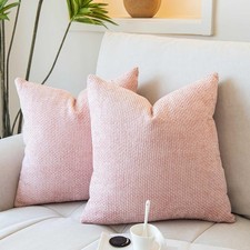WACOMECO Decorative Textured Throw Pillow Covers,Pack of 2 Chenille Cushion C...