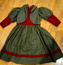 Handmade vintage girl's fall dress possibly 3 /4 in excellent condition