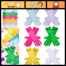 6 Pairs Long Satin Princess Bow Gloves - Multicolored Fashion Accessories