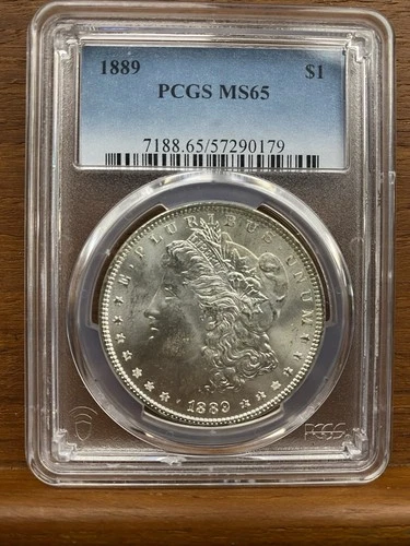 1889 P Morgan Dollar MS 65 PCGS Silver Uncirculated $1 Coin Blast White