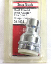 Lasco Snap Nipple Dual Thread with Aerator Fits Small Snap Coupler Chrom 09-1931