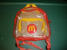 Vintage Kids McDonalds Clear Backpack ONLY w/ Cardboard 7.5"x7.5"x2.5" T128