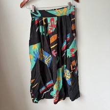 Vintage 90  s Worthington Maxi Skirt Women  s Size 8 Colorful Pockets Boho Artsy