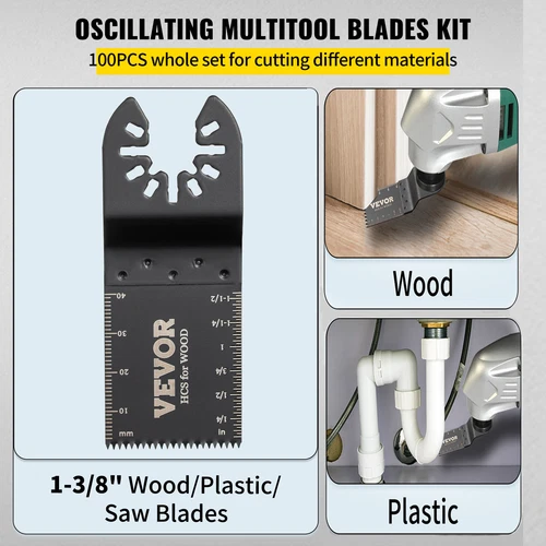 VEVOR Oscillating Multi Tool Saw Blades Multi Tool Blades 100PC for Wood Plastic - Picture 4 of 12