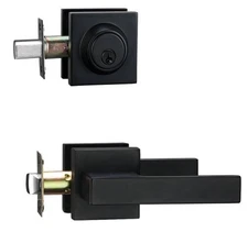 Ncsen Door Lock Set Single Cylinder Lock With Deadbolt, Matt Black, New