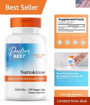 Nattokinase: Non-GMO  Supplement for Healthy Circulation, 270 Veggie Caps