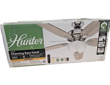 Hunter Channing 54 in. Express Indoor Brushed Nickel Ceiling Fan Remote Light