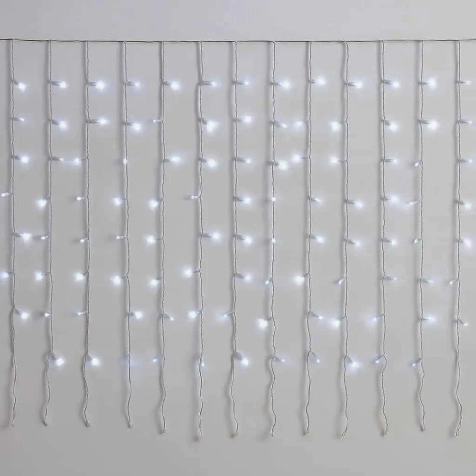 gloca Tenda 200LED 2m X 2m Filo Bianco Flash Bianco IP65 (Luce Bianca)