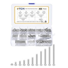 400Pcs M3-0.5x6 to 40mm Button Head Socket Cap Screws Kit 304 Stainless Steel