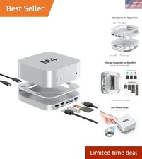 9-in-1 Mac Mini Hub  SSD Enclosure - Perfect for M4 Pro Setup, Silver Finish