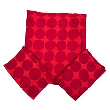 VTG Marimekko PIENET KIVET FULL Flat Sheet  STD Pillowcases Red Circles Cotton