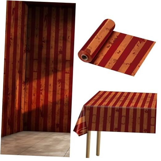 120ft x 54in Creepy Carnival Tablecloth Roll - Spooky Rectangular 1440