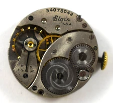 Vintage Elgin Manual Wind 485 4/0s 7J Wrist Watch Movement lot.qn