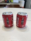 Collectible Ceramic Coca Cola Can Salt and Pepper Shaker Set Vintage 1990s