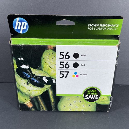 Genuine OEM HP 56 Black 57 Tri Color Ink Cartridges CD944FN Sealed ...