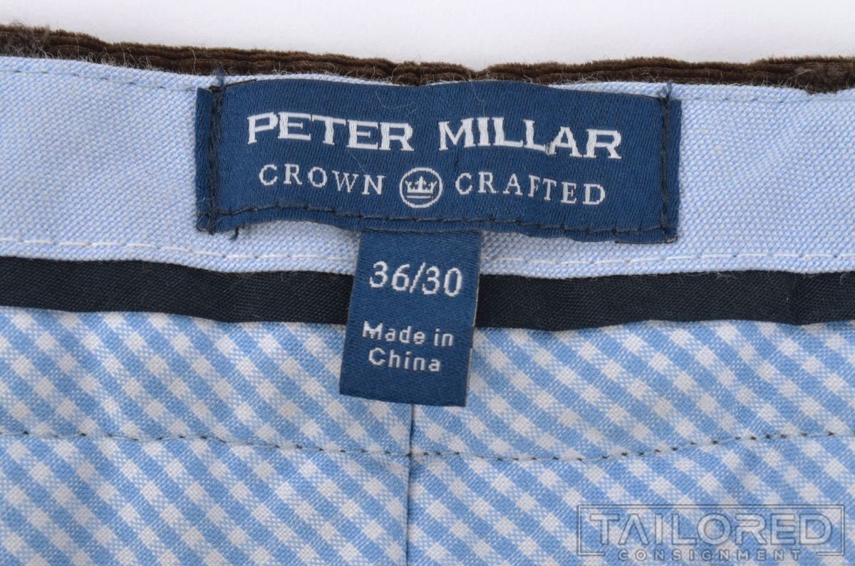 PETER MILLAR Crown Crafted Solid Brown Cotton Men… - image 4