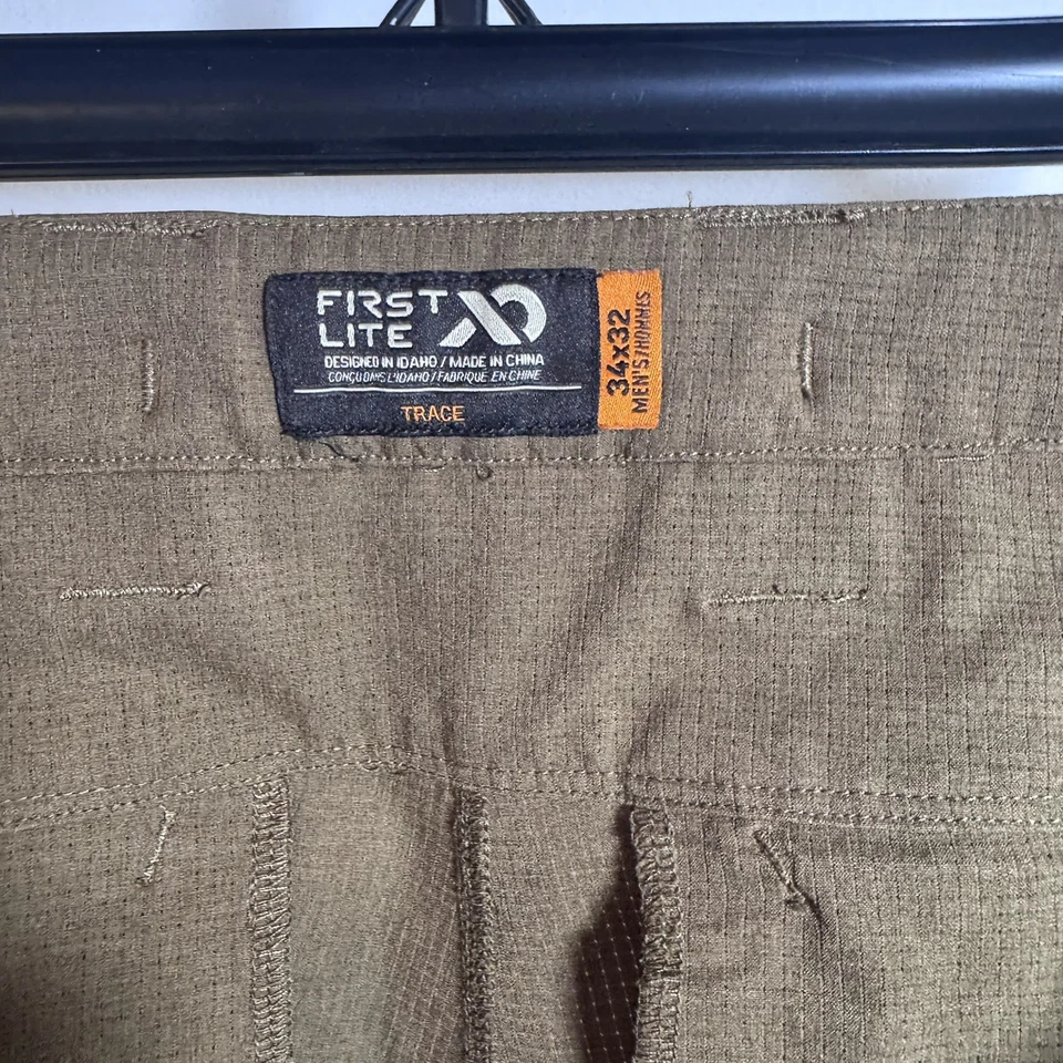 Pantalones First Lite Trace Para Hombre 34x32 Marrón Claro Rendimiento Exterior Caza Carga Foto 3 de 4