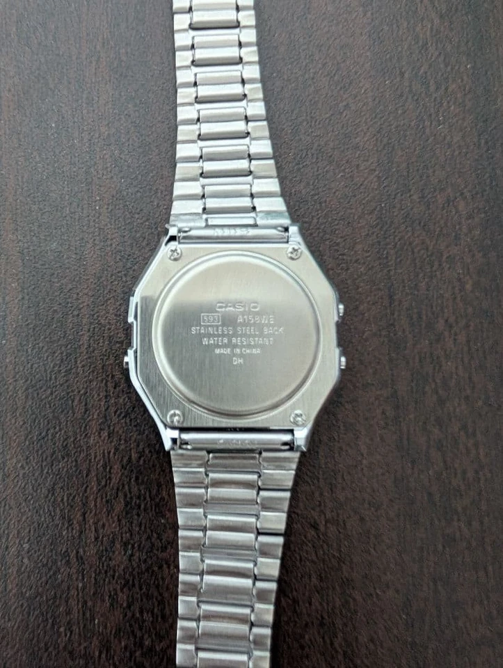 Casio A158WEA-1JF Digital Watch, Waterproof, Alarm, Silver, Used - Image 2 of 4