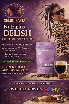 Nutriplus Delish Mushroom Coffee Blend 3.53oz Vegan Superfood Coffee