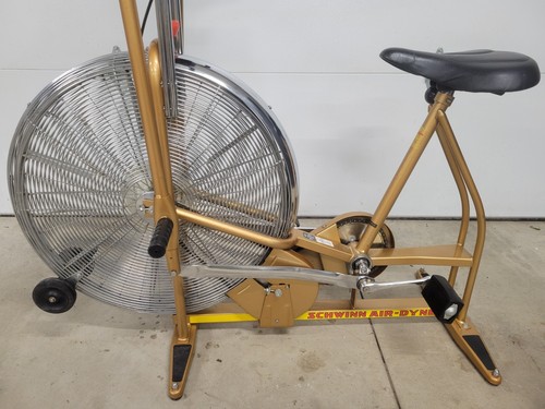 *Vintage GOLD SCHWINN AIRDYNE fitness EXCERCISE BIKE w/ RARE reading stand CLEAN - Picture 3 of 18