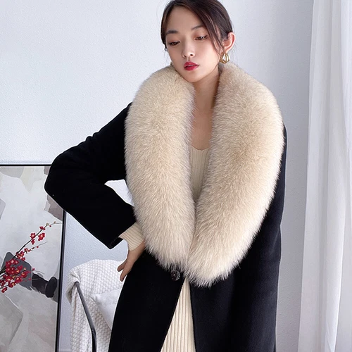 100CM Real Fox Fur Scarf Collar Women Winter Neck Warm Fox Scarves Unisex Shawl - Bild 8 von 47