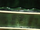 VINTAGE 1950's HULL POTTERY PLANTER VASE - F47 - BLUE & GREEN DRIP FINISH A7