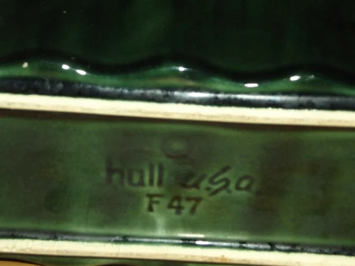 VINTAGE 1950's HULL POTTERY PLANTER VASE - F47 - BLUE & GREEN DRIP FINISH A7