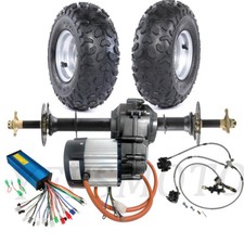 48V 1000W 1500 Differential Electric Motor Rear Axle Kit Tire Wheel for Quad ATV