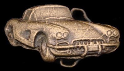OC26146 VINTAGE 1970s CUT-OUT **/'58 CHEVY CORVETTE** CAR BRASSTONE BELT BUCKLE