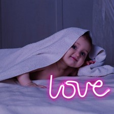 LED Love Neon Sign Night Light Party Wall Lamp Party Girls Room Decoration Pink