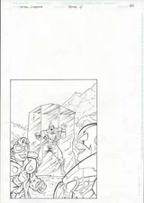 THE FLASH DESPERO TOTAL JUSTICE COMIC ORIGINAL ART PAGE SPLASH DC COMICS ARTWORK