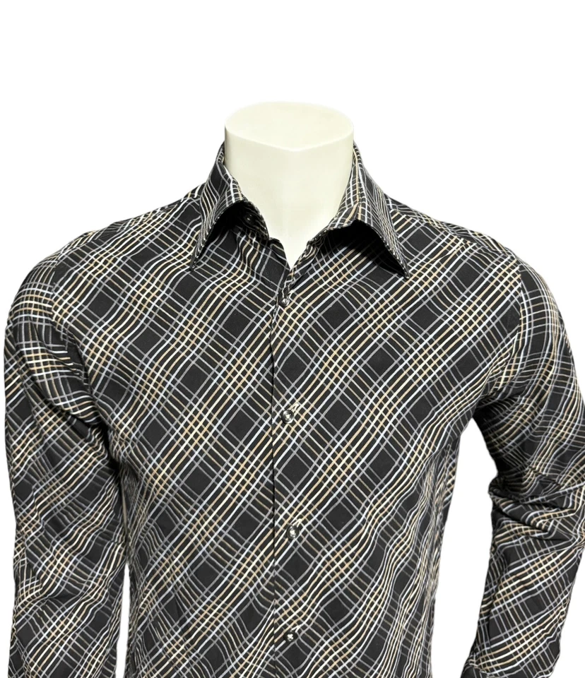 J. Ferrar Men’s Button Up Shirt Size Adult M Medium 15-15.5 Long Sleeves Cotton - Image 2 of 4