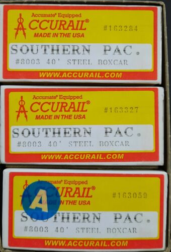 HO Scale - ACCURAIL 8003 SOUTHERN PACIFIC 40' Steel Boxcar 3-Pack: NIB @@