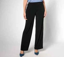 Attitudes by Renee Como Jersey Regular Wide Leg Pants Black Size M A639414