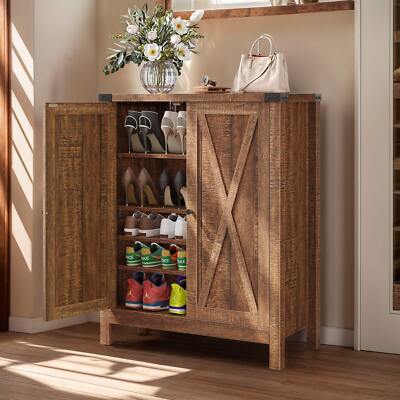 5-Tier Shoe Storage Cabinet Storage Cupboard Unit Sneaker Organizer with Doors