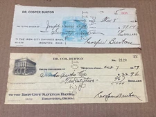 1920s check Ironton Ohio Oh Iron City Savings Bank Graphic Building Near 100 Yrs