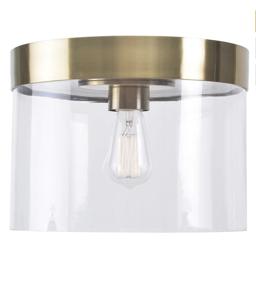 Kenroy Home Capri 1 Light Flush Mount W/ Full Pan Brass Finish 8-5/8” X 12” 1837 - Image 2 of 4