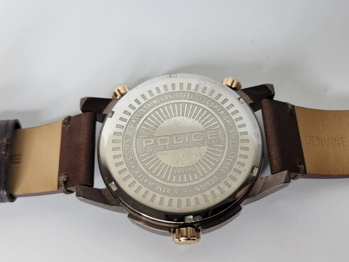 Police genuine leather watch sale