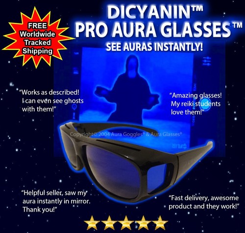 OFFICIAL DICYANIN PRO AURA GLASSES ghost emf evp qi crystal gems psychic hunting - Afbeelding 1 van 11