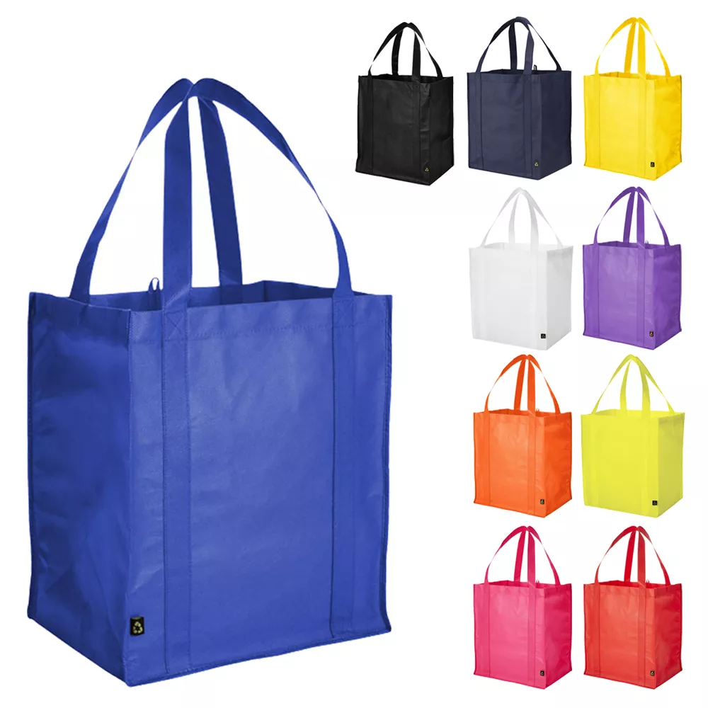 10 PACK Reusable Grocery Tote Shopping Bag Reinforced Base Non