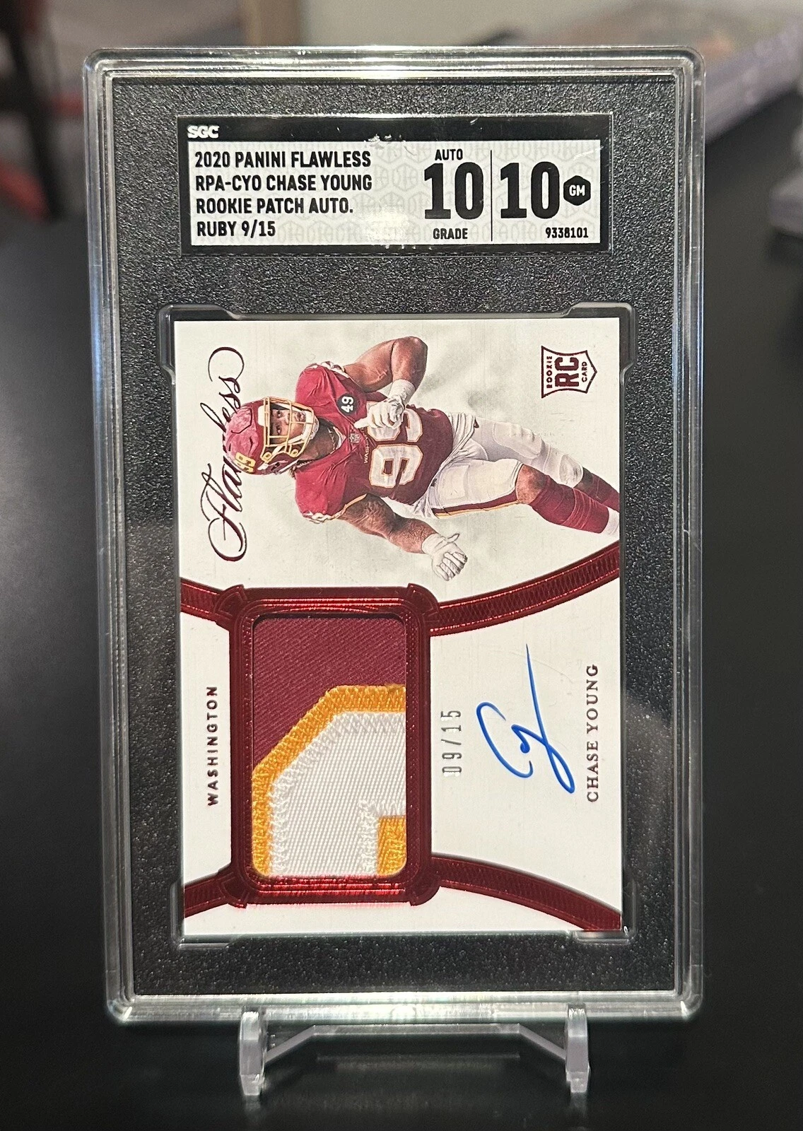 Chase Young Panini Flawless Rookie Patch Autograph #RPACYO Ruby