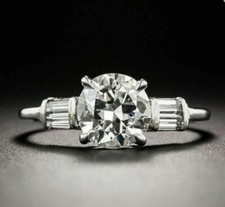 Round Cut 2.50Ct Simulated Diamond White Gold Finish Engagement Ring in Size 6