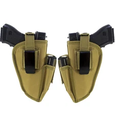 Tactical Ambidextrous Hook & Loop Pistol Gun Holster Pouch for Concealed Carry