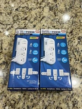 Swivel Power by Bell+Howell Power Strip Rapid Charging Station With USB Lot Of 2