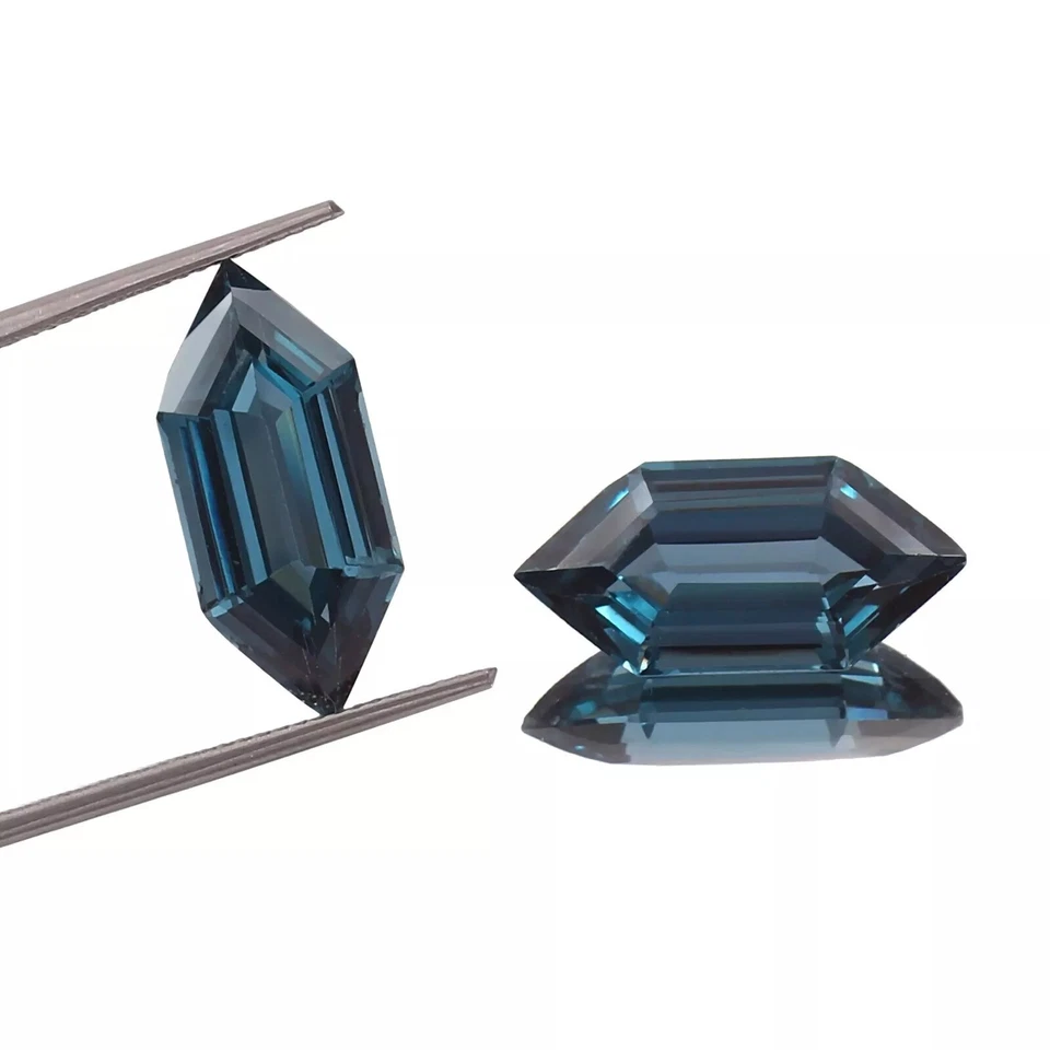 Natural Blue Green Brazilian Tourmaline Fancy Marquise Gemstone Cut Pair 14x7 MM - Image 4 of 4